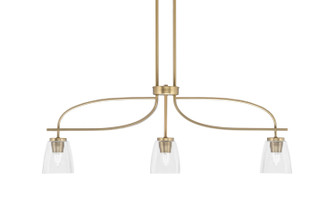 Cavella Three Light Island Pendant in New Age Brass (200|3936-NAB-461)