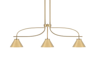 Cavella Three Light Island Pendant in New Age Brass (200|3936-NAB-421-NAB)