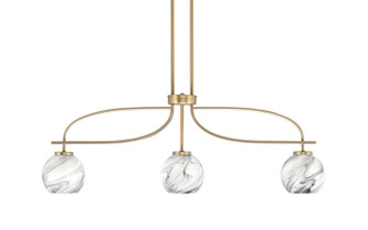 Cavella Three Light Island Pendant in New Age Brass (200|3936-NAB-4109)