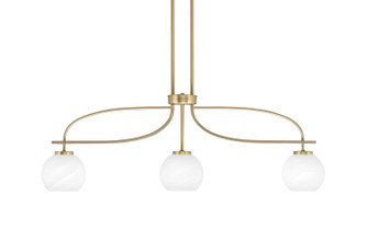 Cavella Three Light Island Pendant in New Age Brass (200|3936-NAB-4101)