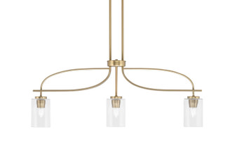 Cavella Three Light Island Pendant in New Age Brass (200|3936-NAB-300)