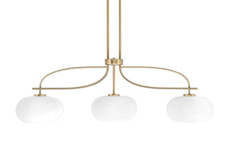 Cavella Three Light Island Pendant in New Age Brass (200|3936-NAB-214)