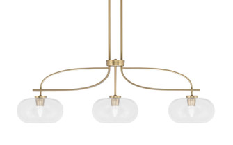 Cavella Three Light Island Pendant in New Age Brass (200|3936-NAB-204)