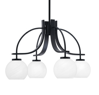 Cavella Four Light Chandelier in Matte Black (200|3924-MB-4101)