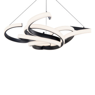 Woven LED Chandelier in Black (281|PD-22452-BK)