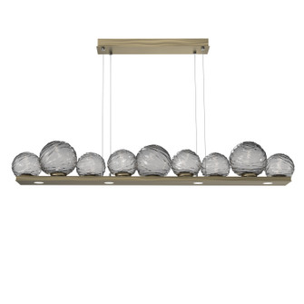 Gaia LED Linear Pendant in Heritage Brass (404|PLB0092-0C-HB-S-CA1-L3)