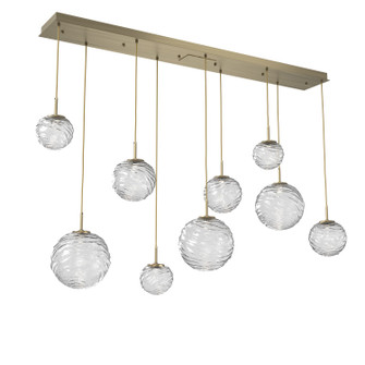 Gaia LED Linear Pendant in Heritage Brass (404|PLB0092-09-HB-C-C01-L3)