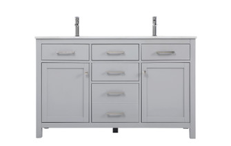 Lewis Double Bathroom Vanity in Grey (173|VF23354DGR)