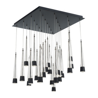 Quill LED Chandelier in Black (34|PD-59425S-BK)