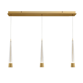 Quill LED Chandelier in Aged Brass (34|PD-59403L-AB)