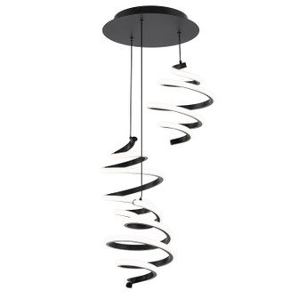 Whirl LED Chandelier in Black (34|PD-19403R-BK)