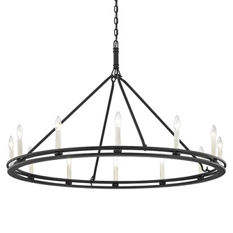Sutton 12 Light Chandelier in Textured Black (67|F6237-TBK)