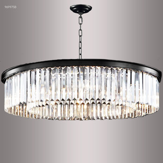 Contemporary Europa Ten Light Chandelier in Satin Black (64|96997SB22)