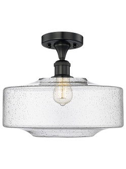 Edison One Light Semi-Flush Mount in Matte Black (405|616-1F-BK-G694-16)