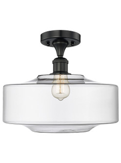 Edison One Light Semi-Flush Mount in Matte Black (405|616-1F-BK-G692-16)