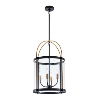 Verre incolore Four Light Pendant in Black and Brushed Brass (78|AC11515BB)