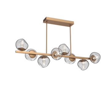 Luna LED Chandelier in Novel Brass (404|PLB0095-T8-NB-GC-001-L3)