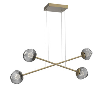 Luna LED Linear Pendant in Gilded Brass (404|PLB0095-M2-GB-ZS-CA1-L3)