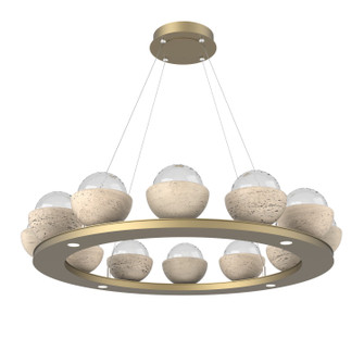 Cabochon LED Chandelier in Gilded Brass (404|CHB0093-0C-GB-TC-CA1-L3)