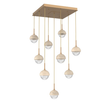 Cabochon LED Chandelier in Novel Brass (404|CHB0093-09-NB-TC-C01-L1)