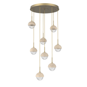 Cabochon LED Chandelier in Gilded Brass (404|CHB0093-08-GB-TC-C01-L3)