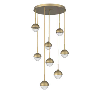 Cabochon LED Chandelier in Gilded Brass (404|CHB0093-08-GB-MC-C01-L3)