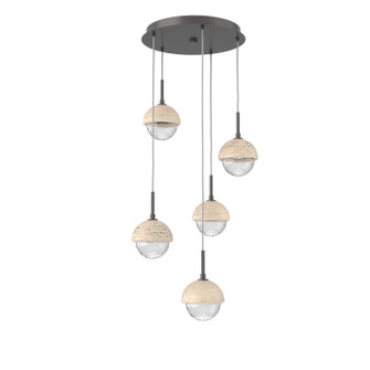 Cabochon LED Chandelier in Graphite (404|CHB0093-05-GP-TC-C01-L1)