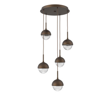 Cabochon LED Chandelier in Flat Bronze (404|CHB0093-05-FB-MC-C01-L3)