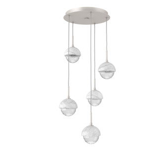 Cabochon LED Chandelier in Beige Silver (404|CHB0093-05-BS-WC-C01-L3)