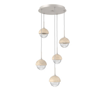 Cabochon LED Chandelier in Beige Silver (404|CHB0093-05-BS-TC-C01-L3)