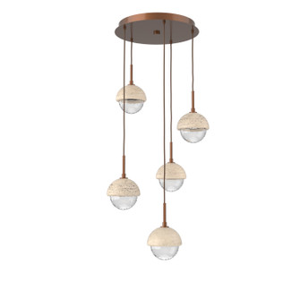 Cabochon LED Chandelier in Burnished Bronze (404|CHB0093-05-BB-TC-C01-L3)