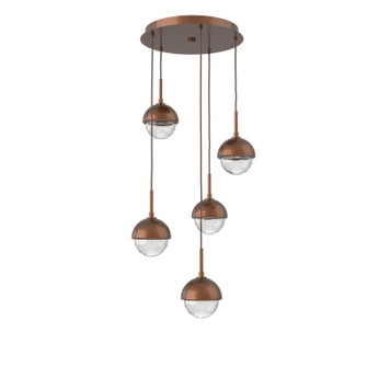 Cabochon LED Chandelier in Burnished Bronze (404|CHB0093-05-BB-MC-C01-L3)