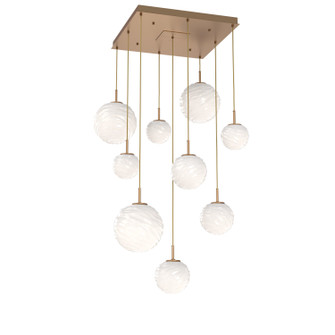 Gaia LED Chandelier in Novel Brass (404|CHB0092-09-NB-WL-C01-L3)