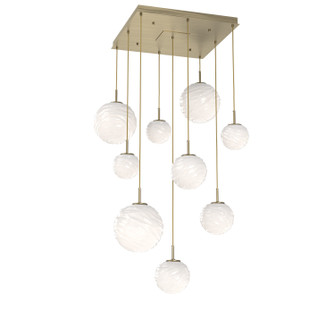 Gaia LED Chandelier in Heritage Brass (404|CHB0092-09-HB-WL-C01-L3)