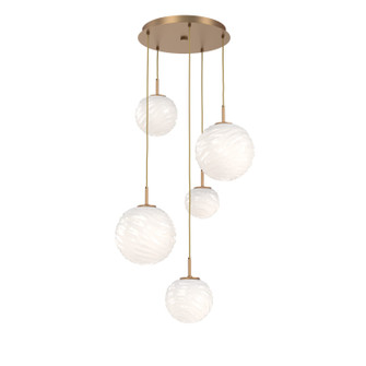 Gaia LED Chandelier in Novel Brass (404|CHB0092-05-NB-WL-C01-L3)