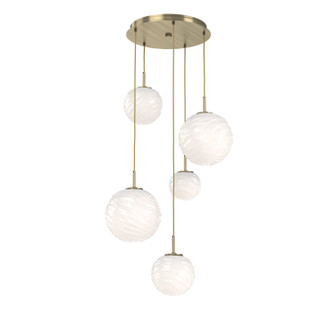 Gaia LED Chandelier in Heritage Brass (404|CHB0092-05-HB-WL-C01-L3)