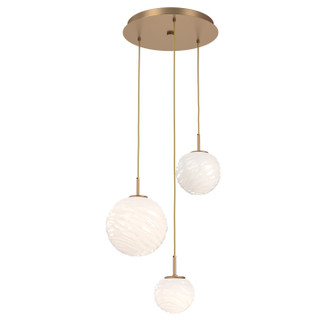 Gaia LED Chandelier in Novel Brass (404|CHB0092-03-NB-WL-C01-L3)