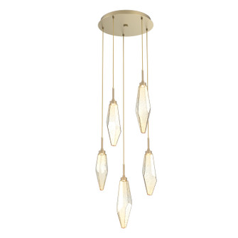 Rock Crystal LED Chandelier in Gilded Brass (404|CHB0050-05-GB-CA-C01-L3-RTS)