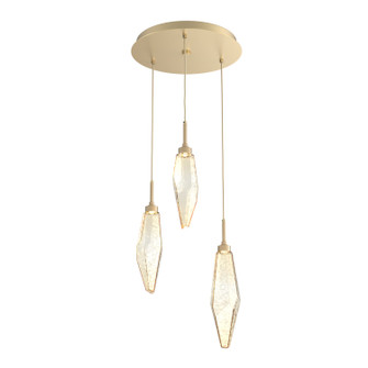 Rock Crystal LED Chandelier in Gilded Brass (404|CHB0050-03-GB-CA-C01-L3-RTS)
