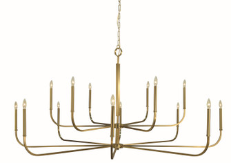 Manhattan 14 Light Foyer Chandelier in Brushed Brass (8|5870 BR)