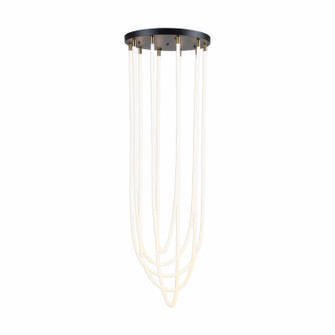 Cascata LED Chandelier in Black and Brushed Brass (78|AC6812BK)
