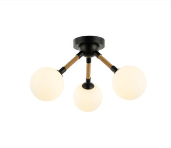 Capilano Three Light Semi-Flush Mount in Black (78|AC11843BK)