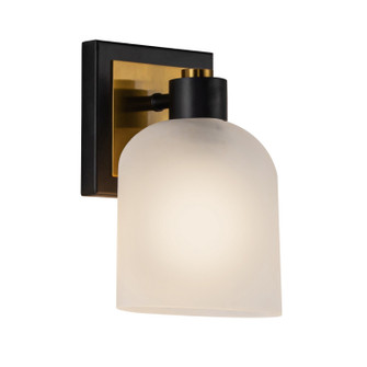 Lyndon One Light Bathroom Sconce in Black and Brushed Brass (78|AC11691BB)