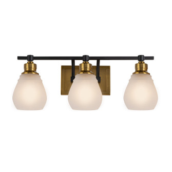 Nelson Three Light Bathroom Vanity in Brass & Black (78|AC11683BB)