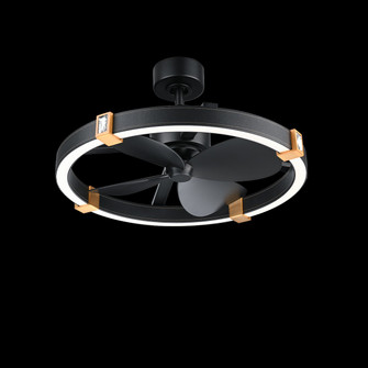 Atomic LED Fandelier in Black Leather- Brushed Nickel (529|BFR45428-BK/BN)