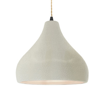 Radiance One Light Pendant in White Crackle (102|CER-6565-CRK-MBLK-BEIG-TWST)