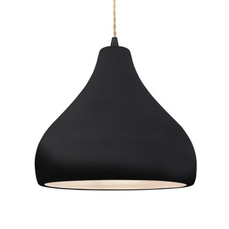 Radiance One Light Pendant in Gloss Black w/ Matte White (102|CER-6565-BKMT-MBLK-BEIG-TWST)