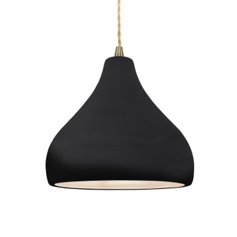 Radiance One Light Pendant in Gloss Black w/ Matte White (102|CER-6563-BKMT-ABRS-BEIG-TWST)