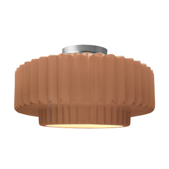 Radiance One Light Semi-Flush Mount in Adobe (102|CER-6375-ADOB-NCKL)