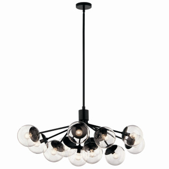 Silvarious 12 Light Linear Chandelier Convertible in Black (12|52703BKCLR)